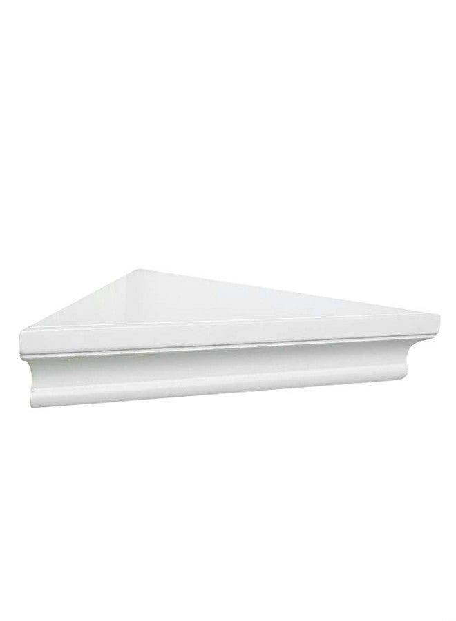 ZGZD White Corner Shelf Wall Mounted Storage Display Shelves for Home Decor, Set of 2 - Image 5